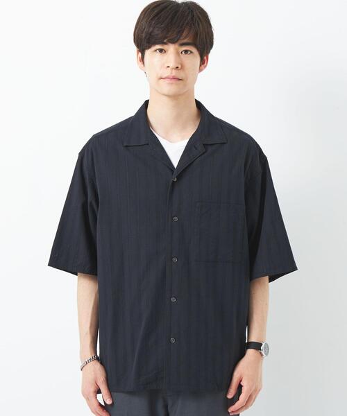 green label relaxing（グリーンレーベルリラクシング）の「ドビー オープンカラー シャツ（シャツ/ブラウス・メンズ・ネイビー/ワインレッド・S/M/L/XL）」の7枚目の写真