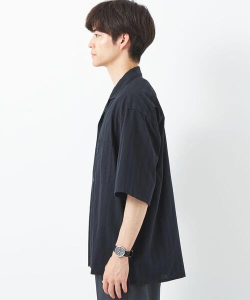 green label relaxing（グリーンレーベルリラクシング）の「ドビー オープンカラー シャツ（シャツ/ブラウス・メンズ・ネイビー/ワインレッド・S/M/L/XL）」の8枚目の写真