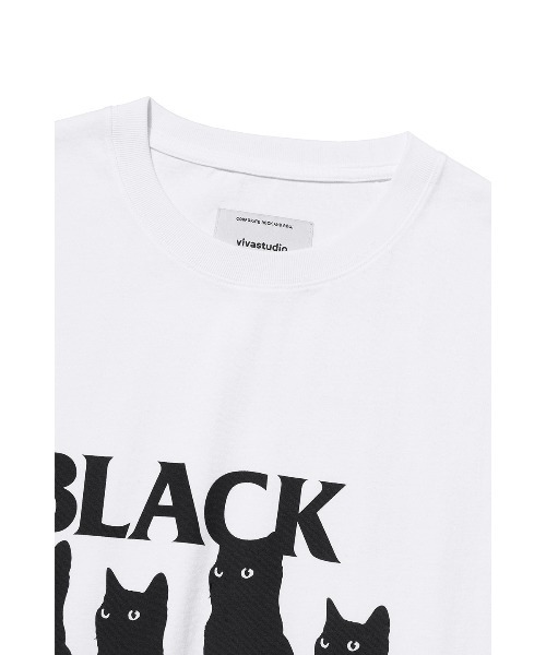 VIVASTUDIO(ビバスタジオ)の「ベーシックキャットTシャツ / BLACK CAT TEE(Tシャツ/カットソー・メンズ・ブラック/ホワイト・SMALL/MEDIUM/LARGE/X-LARGE)」の11枚目の写真