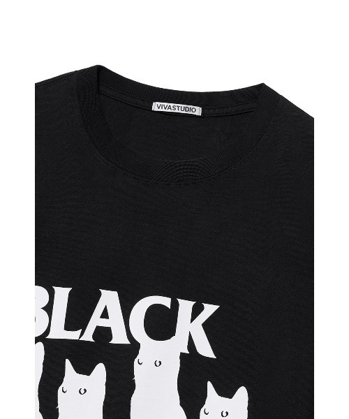 VIVASTUDIO(ビバスタジオ)の「ベーシックキャットTシャツ / BLACK CAT TEE(Tシャツ/カットソー・メンズ・ブラック/ホワイト・SMALL/MEDIUM/LARGE/X-LARGE)」の13枚目の写真