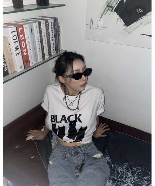 VIVASTUDIO(ビバスタジオ)の「ベーシックキャットTシャツ / BLACK CAT TEE(Tシャツ/カットソー・メンズ・ブラック/ホワイト・SMALL/MEDIUM/LARGE/X-LARGE)」の19枚目の写真