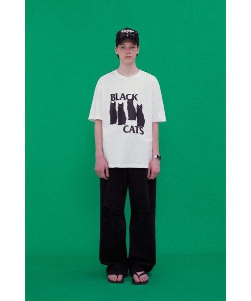 VIVASTUDIO(ビバスタジオ)の「ベーシックキャットTシャツ / BLACK CAT TEE(Tシャツ/カットソー・メンズ・ブラック/ホワイト・SMALL/MEDIUM/LARGE/X-LARGE)」の17枚目の写真