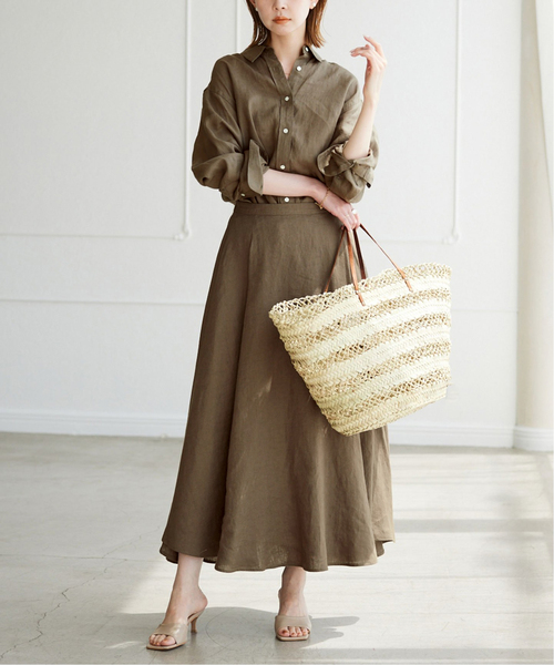 「SLOBE IENA」 長袖シャツ FREE カーキ レディース SLOBE IENA（スローブイエナ）の「《追加》European Linen