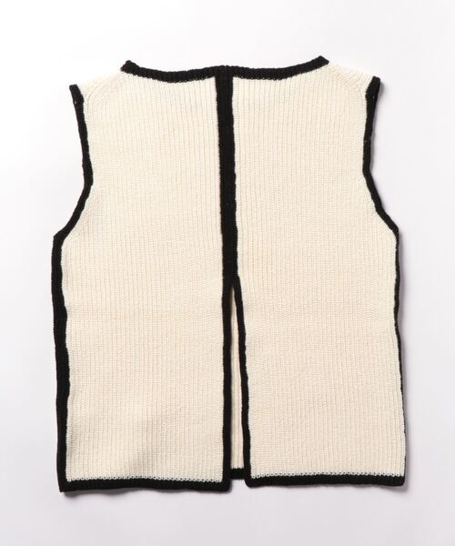 Chaos(カオス)の「Chaos(カオス)/コココットンノースリーブニット(ニット/セーター・レディース・ブラック/オフホワイト・FREE)」の3枚目の写真