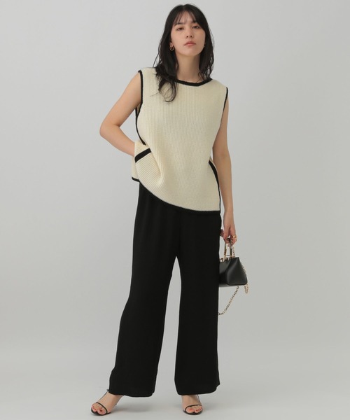 Chaos(カオス)の「Chaos(カオス)/コココットンノースリーブニット(ニット/セーター・レディース・ブラック/オフホワイト・FREE)」の4枚目の写真