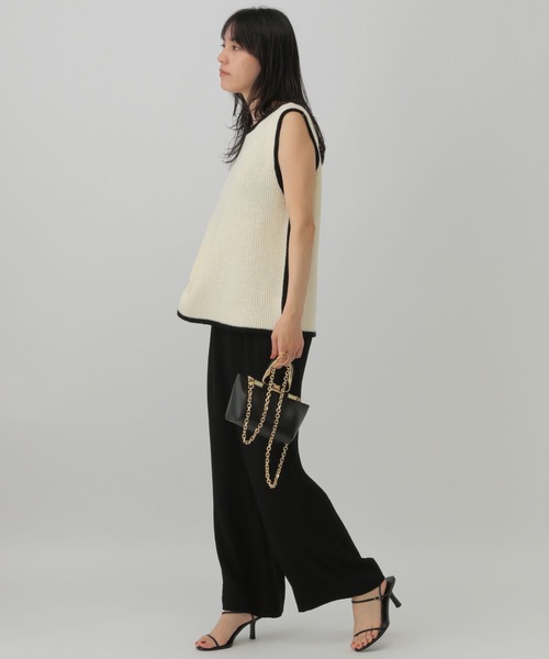 Chaos(カオス)の「Chaos(カオス)/コココットンノースリーブニット(ニット/セーター・レディース・ブラック/オフホワイト・FREE)」の5枚目の写真