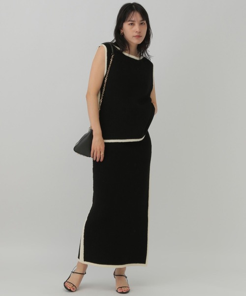 Chaos(カオス)の「Chaos(カオス)/コココットンノースリーブニット(ニット/セーター・レディース・ブラック/オフホワイト・FREE)」の7枚目の写真