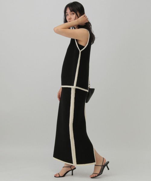 Chaos(カオス)の「Chaos(カオス)/コココットンノースリーブニット(ニット/セーター・レディース・ブラック/オフホワイト・FREE)」の9枚目の写真