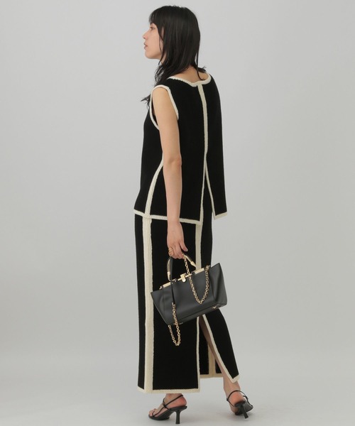 Chaos(カオス)の「Chaos(カオス)/コココットンノースリーブニット(ニット/セーター・レディース・ブラック/オフホワイト・FREE)」の10枚目の写真