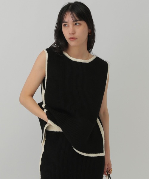 Chaos(カオス)の「Chaos(カオス)/コココットンノースリーブニット(ニット/セーター・レディース・ブラック/オフホワイト・FREE)」の11枚目の写真