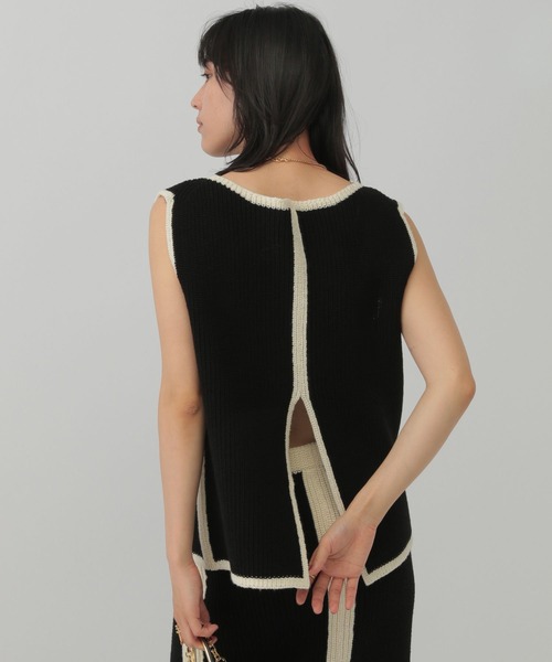 Chaos(カオス)の「Chaos(カオス)/コココットンノースリーブニット(ニット/セーター・レディース・ブラック/オフホワイト・FREE)」の12枚目の写真