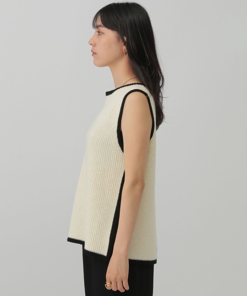 Chaos(カオス)の「Chaos(カオス)/コココットンノースリーブニット(ニット/セーター・レディース・ブラック/オフホワイト・FREE)」の14枚目の写真