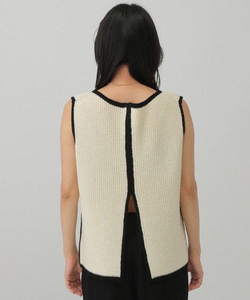 Chaos(カオス)の「Chaos(カオス)/コココットンノースリーブニット(ニット/セーター・レディース・ブラック/オフホワイト・FREE)」の15枚目の写真