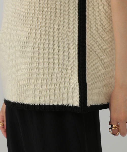 Chaos(カオス)の「Chaos(カオス)/コココットンノースリーブニット(ニット/セーター・レディース・ブラック/オフホワイト・FREE)」の18枚目の写真