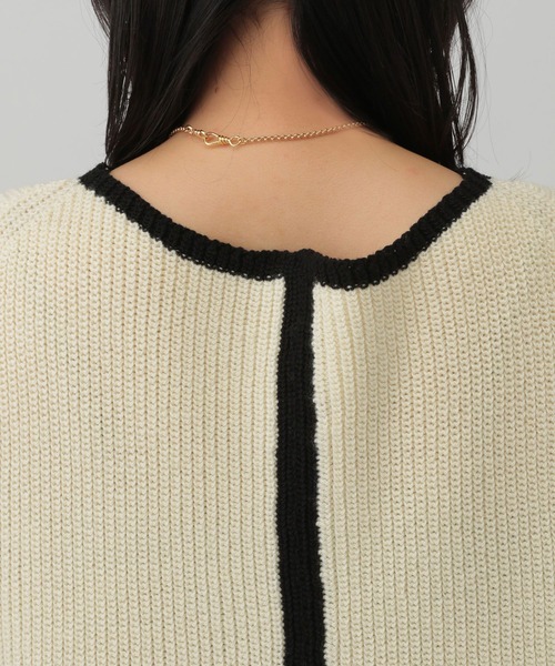 Chaos(カオス)の「Chaos(カオス)/コココットンノースリーブニット(ニット/セーター・レディース・ブラック/オフホワイト・FREE)」の20枚目の写真