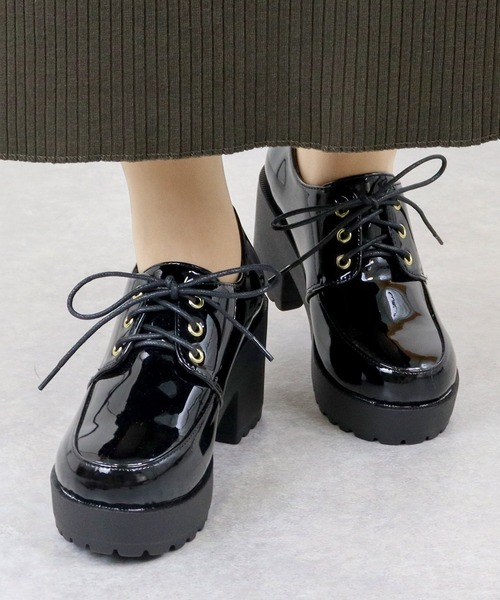 セール】Liberty doll / 8cm厚底チャンキーヒール Uチップレース