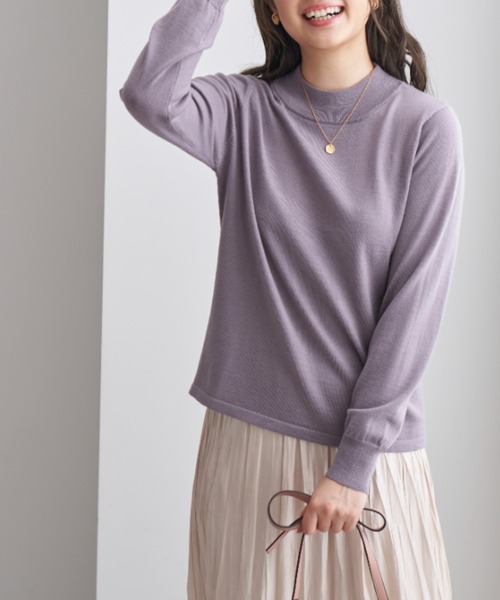 BELLUNA(ベルーナ)の「メリノウール100% 美高セーター(ニット/セーター・レディース・ブラック/ライム/ピンク/セージグリーン/ネイビー/ワイン/ローズ/ベージュ/ホワイト系その他5・LARGE/X-LARGE/MEDIUM)」の7枚目の写真