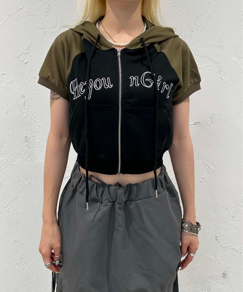 sedacle（セダクル）の「【SDG】short length zip hoodie（Tシャツ/カットソー・レディース・ブラック・FREE）」の8枚目の写真