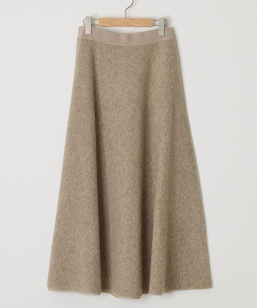 ADAWAS(アダワズ)の「ADAWAS/アダワス DOUBLE-FACED KNIT FLARED SKIRT ニットスカート(スカート・レディース・オートミール/オフホワイト/ブラック・FREE)」の3枚目の写真