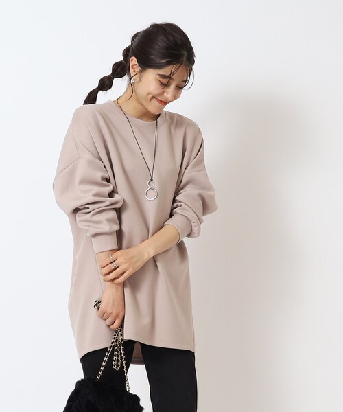 SHOO・LA・RUE(シューラルー)の「◆【体型カバー】なめらかタッチ ダンボール ドルマン切り替えトップス(Tシャツ/カットソー・レディース・ブラック/ベージュ/チャコールグレー/ピンク系/グリーン系・00)」の11枚目の写真