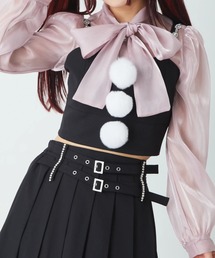 Ank Rouge（アンクルージュ）の「ビジューストラップぽんぽんビスチェ（ベスト）」