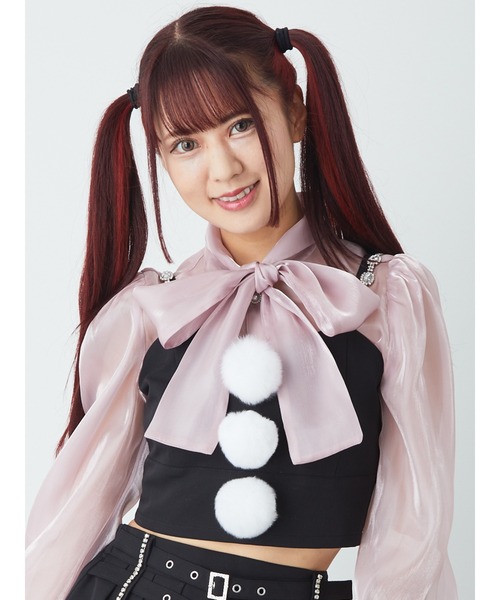 Ank Rouge（アンクルージュ）の「ビジューストラップぽんぽんビスチェ（その他トップス・レディース・ブラック/ブルー/ピンク・M）」の20枚目の写真