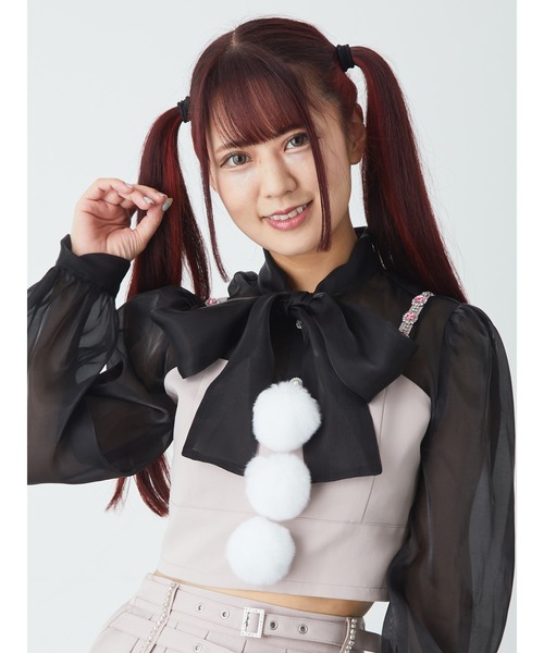 Ank Rouge（アンクルージュ）の「ビジューストラップぽんぽんビスチェ（その他トップス・レディース・ブラック/ブルー/ピンク・M）」の21枚目の写真