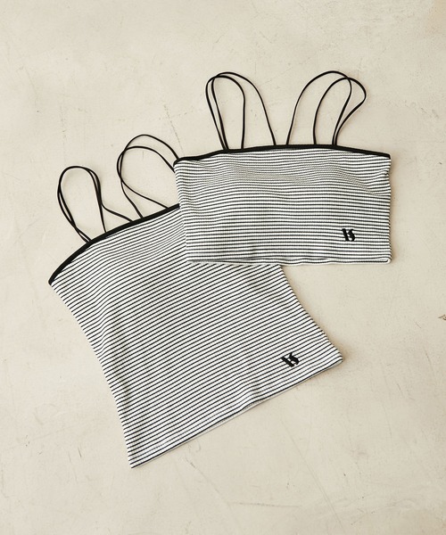 VIS（ビス）の「【ViVi12月号掲載】【選べる着丈】カップ付きロゴ刺繍キャミソール【洗える】（キャミソール・レディース・ブラック/オフホワイト/ホワイト系その他・FREE/FS）」の15枚目の写真