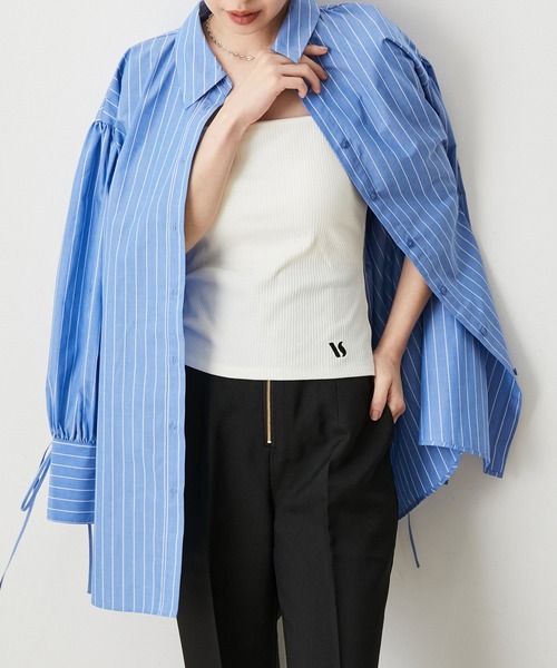 VIS（ビス）の「【ViVi12月号掲載】【選べる着丈】カップ付きロゴ刺繍キャミソール【洗える】（キャミソール・レディース・ブラック/オフホワイト/ホワイト系その他・FREE/FS）」の5枚目の写真