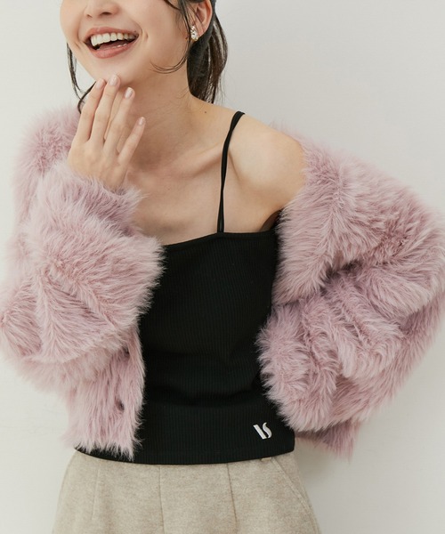 VIS（ビス）の「【ViVi12月号掲載】【選べる着丈】カップ付きロゴ刺繍キャミソール【洗える】（キャミソール・レディース・ブラック/オフホワイト/ホワイト系その他・FREE/FS）」の9枚目の写真