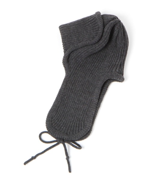 niko and...（ニコアンド）の「オリジナルパイロット風ニット帽（ニットキャップ/ビーニー・レディース・チャコール/ベージュ・FREE）」の4枚目の写真