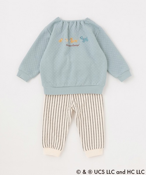 petit main（プティマイン）の「【おさるのジョージ】ルームセットアップ（アンサンブル・キッズ・アイボリー/エメラルド・100cm/130cm/80ｃｍ/120cm/90cm/110cm）」の5枚目の写真