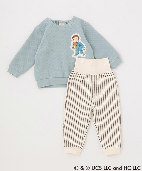 petit main（プティマイン）の「【おさるのジョージ】ルームセットアップ（アンサンブル・キッズ・アイボリー/エメラルド・100cm/130cm/80ｃｍ/120cm/90cm/110cm）」の6枚目の写真