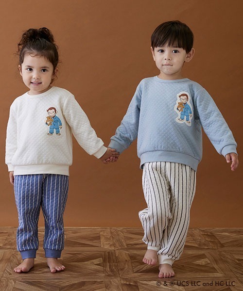 petit main（プティマイン）の「【おさるのジョージ】ルームセットアップ（アンサンブル・キッズ・アイボリー/エメラルド・100cm/130cm/80ｃｍ/120cm/90cm/110cm）」の18枚目の写真