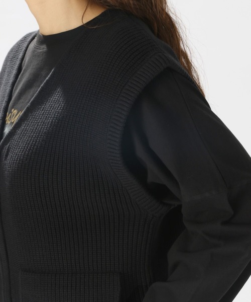 niko and（ニコアンド）の「洗えるポケットニットベスト（ベスト