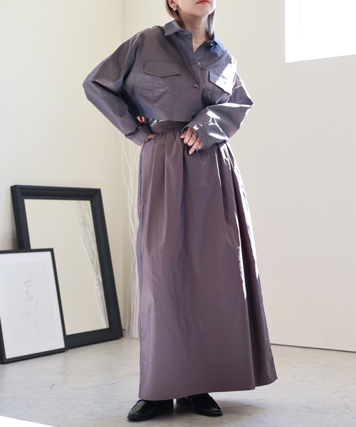 ULEULA（ウルア）の「ギャザーボリュームコクーンスカート（スカート・レディース・ブラウン/カーキ/ブラック・FREE）」の7枚目の写真