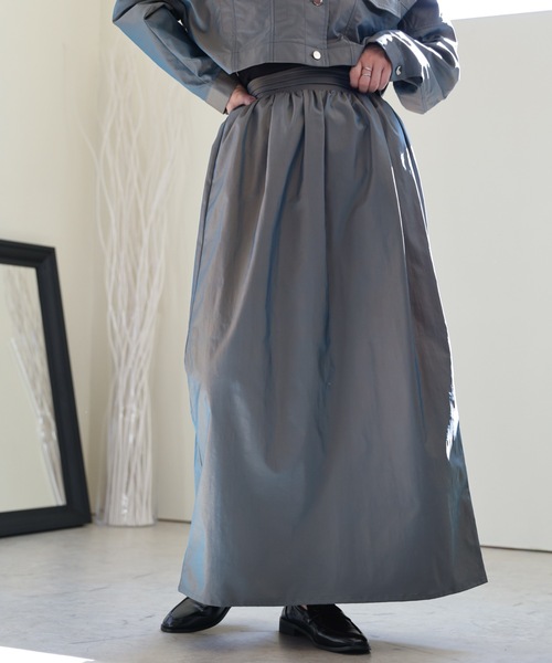 ULEULA（ウルア）の「ギャザーボリュームコクーンスカート（スカート・レディース・ブラウン/カーキ/ブラック・FREE）」の17枚目の写真