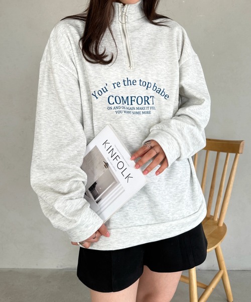 ASA♡新品☆カレッジロゴオーバースウェットライトグレー☆送料込 ワンフォークロージング 1111clothing オーバーサイズトレーナー