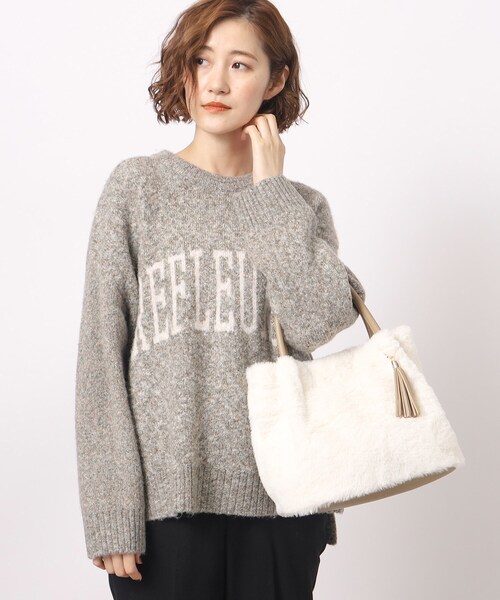 grove(グローブ)の「◆【リサイクル】エコファータックタッセル2WAYトート(トートバッグ・レディース・アイボリー/ダークグレー/ブラウン系その他/ライトベージュ・00)」の2枚目の写真