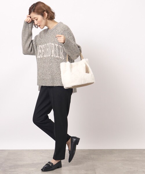 grove(グローブ)の「◆【リサイクル】エコファータックタッセル2WAYトート(トートバッグ・レディース・アイボリー/ダークグレー/ブラウン系その他/ライトベージュ・00)」の8枚目の写真