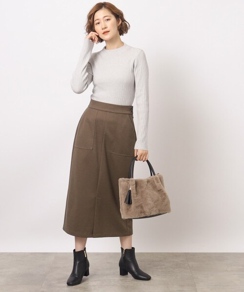 grove(グローブ)の「◆【リサイクル】エコファータックタッセル2WAYトート(トートバッグ・レディース・アイボリー/ダークグレー/ブラウン系その他/ライトベージュ・00)」の12枚目の写真