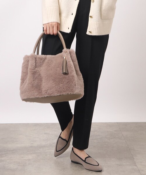 grove(グローブ)の「◆【リサイクル】エコファータックタッセル2WAYトート(トートバッグ・レディース・アイボリー/ダークグレー/ブラウン系その他/ライトベージュ・00)」の17枚目の写真