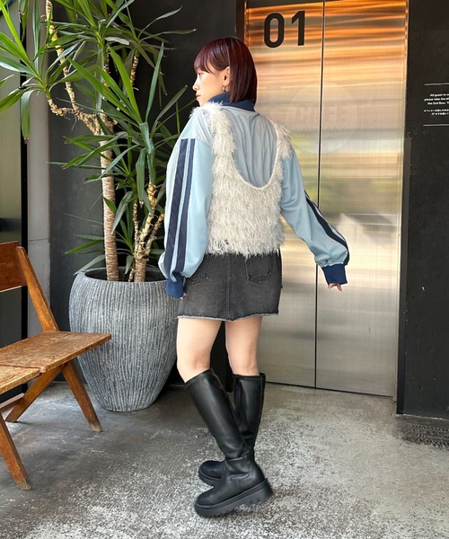 CIAOPANIC（チャオパニック）の「【リバイバル】マルチwayシャギーニットビスチェ／ベスト（ベスト・レディース・ホワイト/ブラック/グリーン/ピンク・FREE）」の10枚目の写真