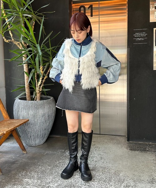 CIAOPANIC（チャオパニック）の「【リバイバル】マルチwayシャギーニットビスチェ／ベスト（ベスト・レディース・ホワイト/ブラック/グリーン/ピンク・FREE）」の9枚目の写真