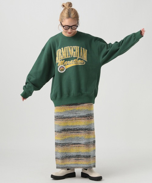 BAYFLOW（ベイフロー）の「【YOU are YOU】【スタッフ企画】ブークレボーダースカート【SETUP対応】（スカート・レディース・ブルー/イエロー・SMALL/MEDIUM）」の4枚目の写真