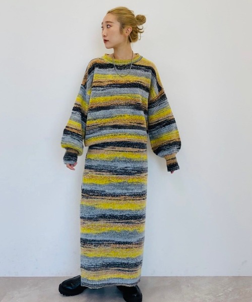 BAYFLOW（ベイフロー）の「【YOU are YOU】【スタッフ企画】ブークレボーダースカート【SETUP対応】（スカート・レディース・ブルー/イエロー・SMALL/MEDIUM）」の12枚目の写真