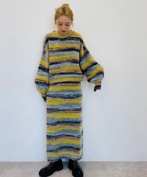 BAYFLOW（ベイフロー）の「【YOU are YOU】【スタッフ企画】ブークレボーダースカート【SETUP対応】（スカート・レディース・ブルー/イエロー・SMALL/MEDIUM）」の13枚目の写真