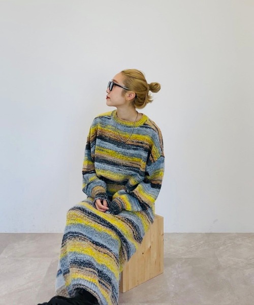 BAYFLOW（ベイフロー）の「【YOU are YOU】【スタッフ企画】ブークレボーダースカート【SETUP対応】（スカート・レディース・ブルー/イエロー・SMALL/MEDIUM）」の14枚目の写真