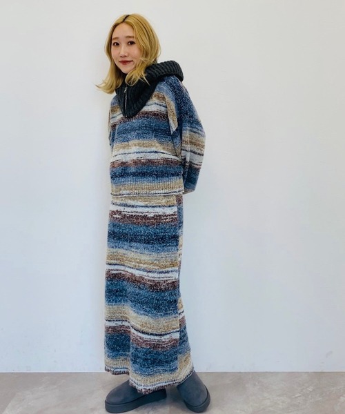 BAYFLOW（ベイフロー）の「【YOU are YOU】【スタッフ企画】ブークレボーダースカート【SETUP対応】（スカート・レディース・ブルー/イエロー・SMALL/MEDIUM）」の16枚目の写真