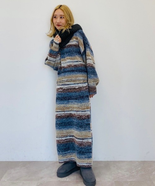 BAYFLOW（ベイフロー）の「【YOU are YOU】【スタッフ企画】ブークレボーダースカート【SETUP対応】（スカート・レディース・ブルー/イエロー・SMALL/MEDIUM）」の17枚目の写真